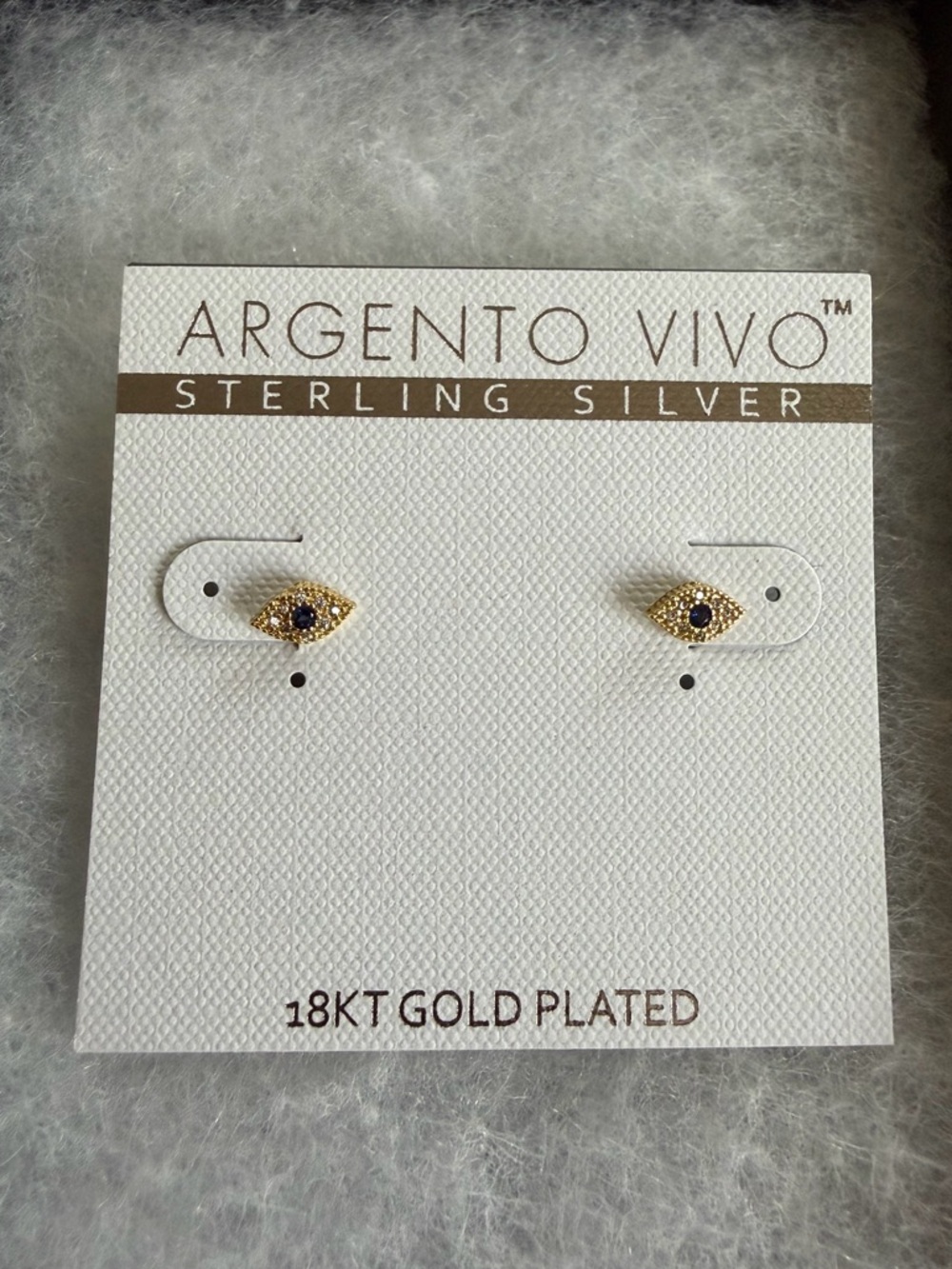 Evil Eye Stud Earrings with Blue Center